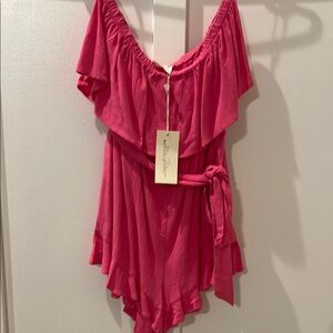 Pink Off-Shoulder Romper